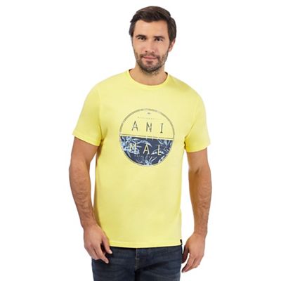 Animal Light yellow logo print t-shirt
